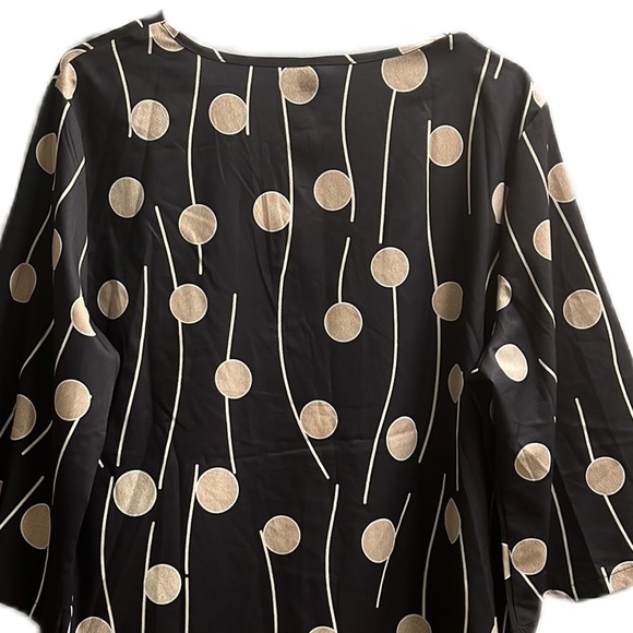 NoraCora, Circle & Line Print, Multi Color, V-Neck, Short Sleeve Top, Size L - Picture 5 of 8